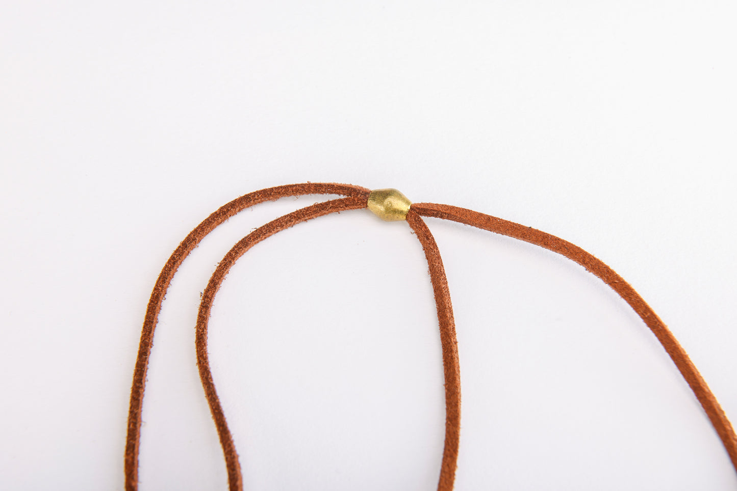Mosaic Stone Horn on Brass Chain and Leather