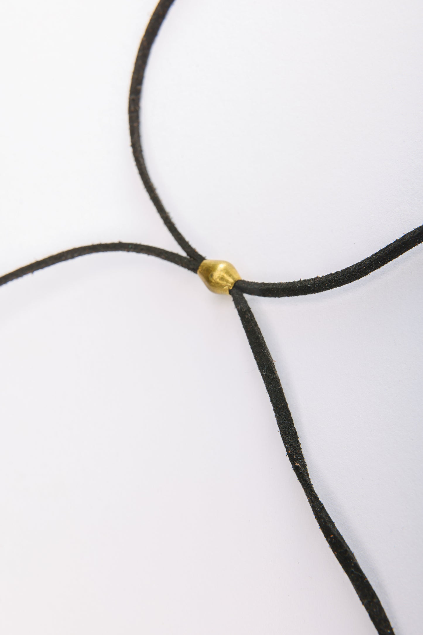 Black Horn pendent on Brass Chain & Leather
