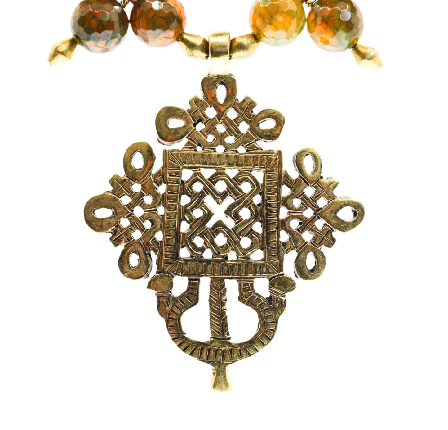 Adjustable Agate Necklace with Yellow, Green, and Brown Tones