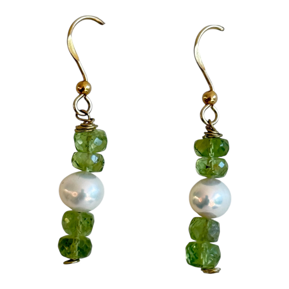 Peridot Pearl Glow Earrings