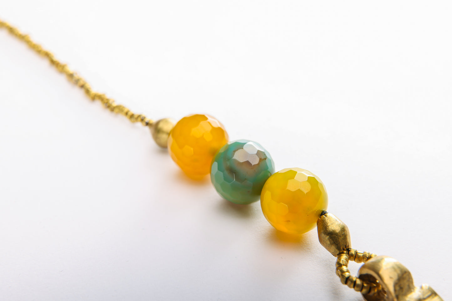 Ethiopian Cross with Green and Yellow Agate