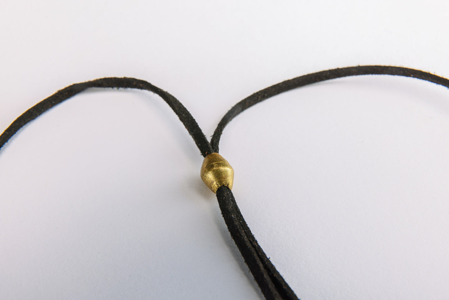 Black Horn pendent on Brass Chain & Leather