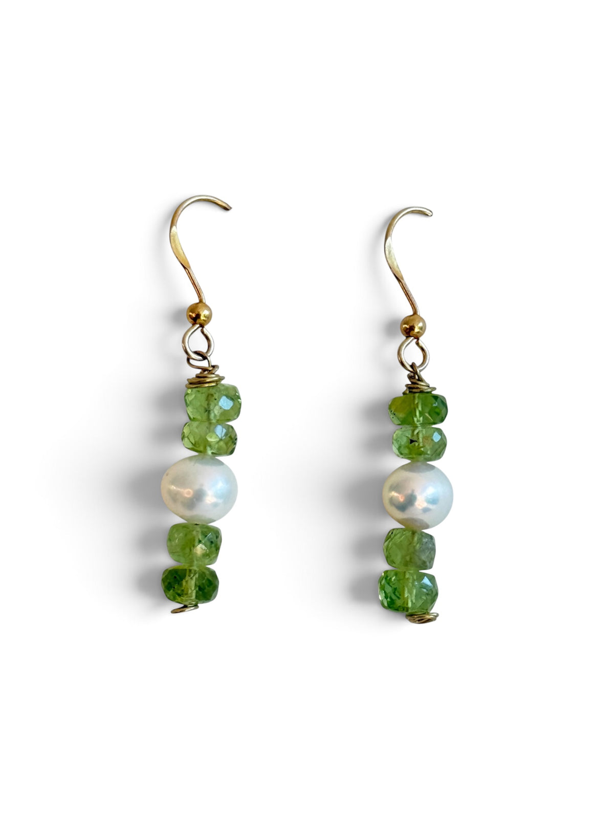 Peridot Pearl Glow Earrings