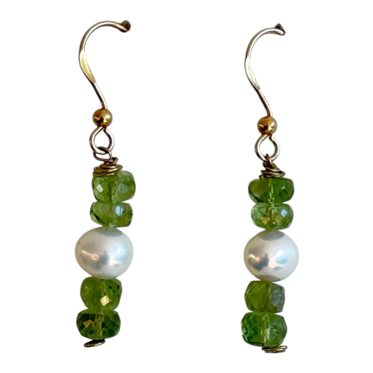 Peridot Pearl Glow Earrings