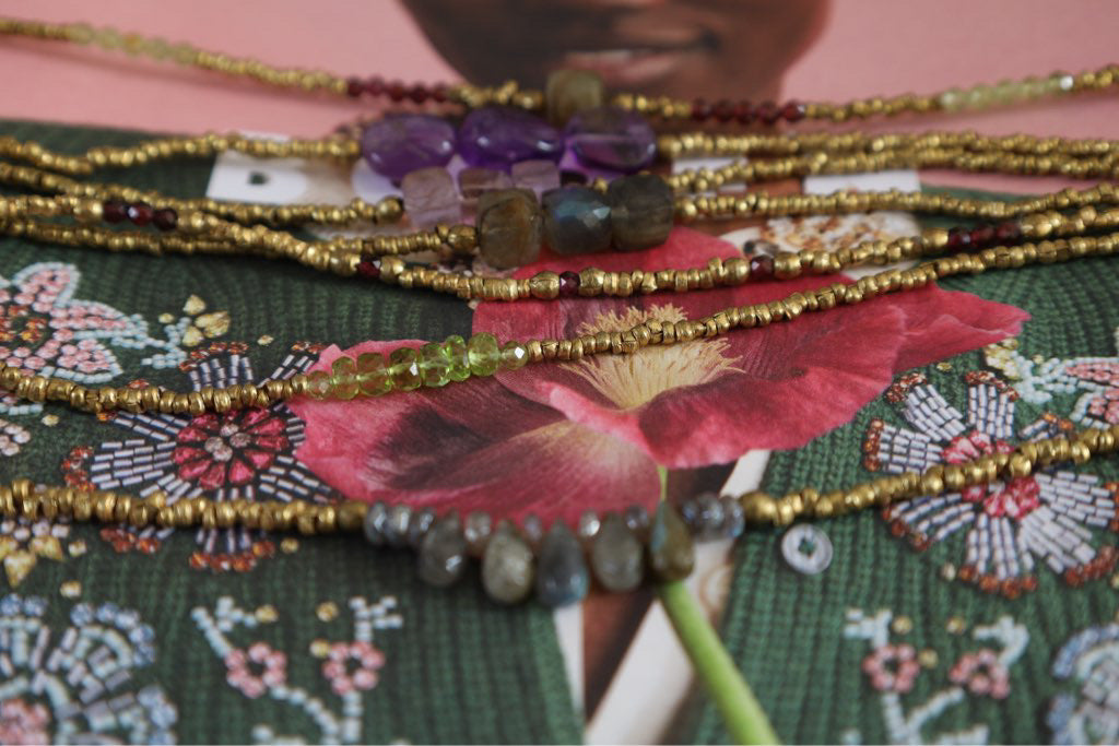 Sustainable handcrafted jewelry collection - eco-friendly necklaces, rings, earrings, bracelets made from natural gemstones, recycled materials, Ethiopian coral beads by Betty Designn